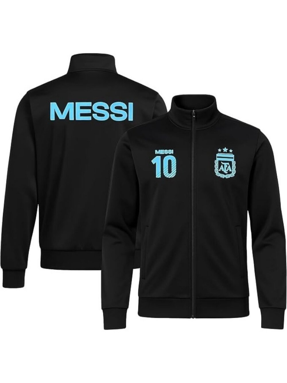 Lionel Messi Track Jacket Argentine Officially Licensed Black / Blue Men's